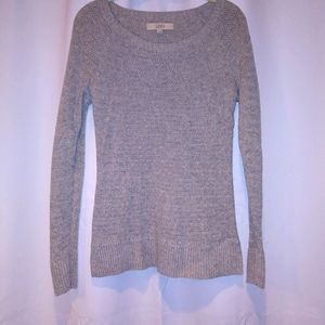 LOFT Oatmeal & Grey woven sweater
